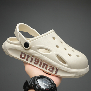 Krokodilcipők Férfi nyári külső ruházat Vastag talpú, kétfunkciós, lábujjról lábujjra való papucs Puha talpú, csúszásgátló, kopásálló sportszandál