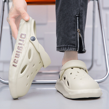 Ανδρικά καλοκαιρινά σανδάλια Croc Shoes με χοντρή σόλα και διπλή χρήση, αντιολισθητικά, αθλητικά σανδάλια με μαλακή σόλα και αντιολισθητική σόλα, ανθεκτικά στη φθορά.