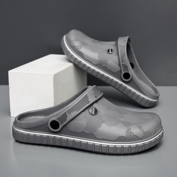 Pantofi sport pentru bărbați, stil casual, mărime plus, cu găuri, vară, îmbrăcăminte exterioară, sandale și papuci de plajă, culoare solidă, Baotou Chef, papuci de bucătar