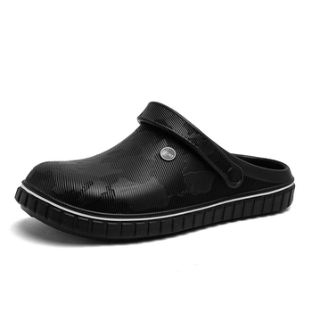 Pantofi sport pentru bărbați, stil casual, mărime plus, cu găuri, vară, îmbrăcăminte exterioară, sandale și papuci de plajă, culoare solidă, Baotou Chef, papuci de bucătar