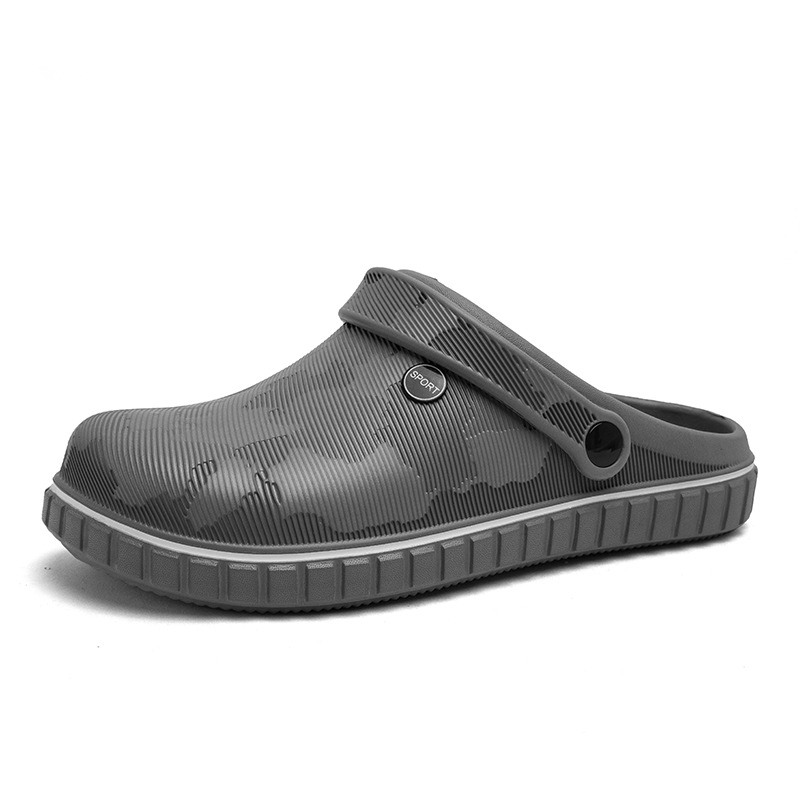 Pantofi sport pentru bărbați, stil casual, mărime plus, cu găuri, vară, îmbrăcăminte exterioară, sandale și papuci de plajă, culoare solidă, Baotou Chef, papuci de bucătar