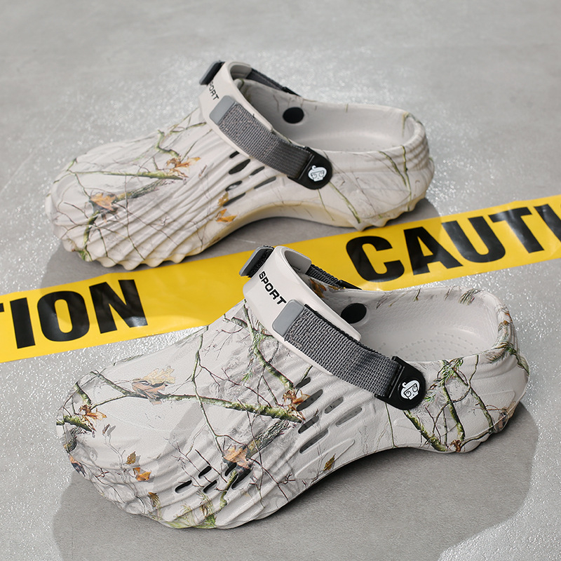Saboți transfrontalieri de mărime mare, la modă, pentru bărbați, cu un singur pantof și două purtări, pentru exterior, de la producătorul Fujian, pentru îmbrăcăminte exterioară, casual, cu vârfuri în picioare, pentru uz exterior