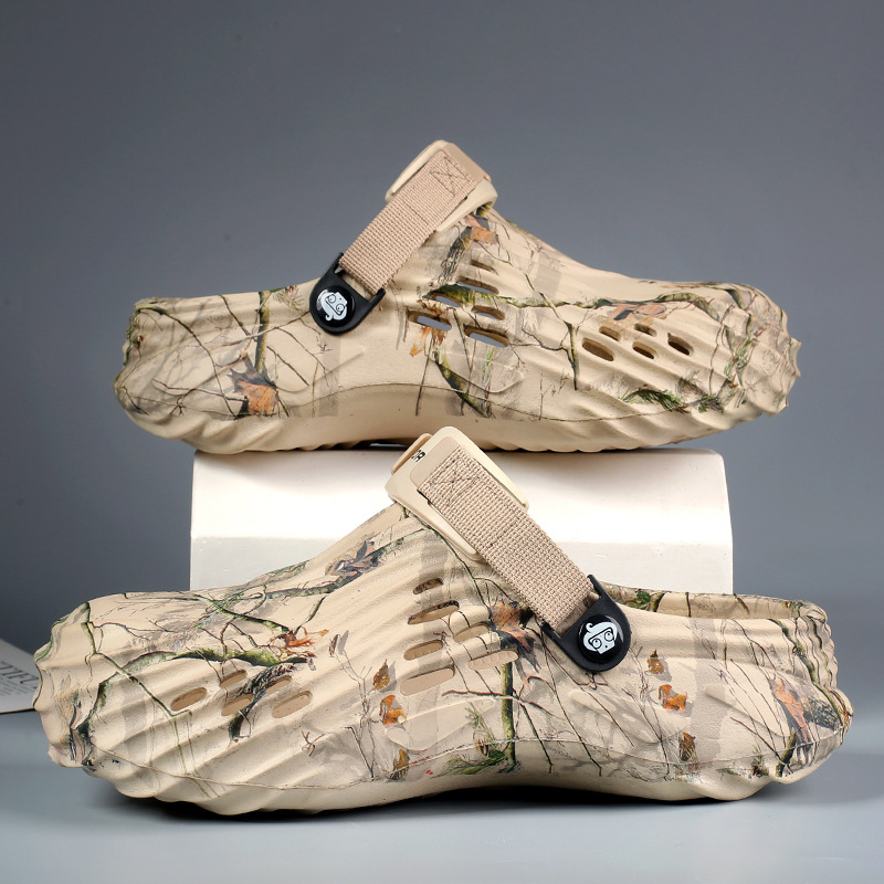 Saboți transfrontalieri de mărime mare, la modă, pentru bărbați, cu un singur pantof și două purtări, pentru exterior, de la producătorul Fujian, pentru îmbrăcăminte exterioară, casual, cu vârfuri în picioare, pentru uz exterior