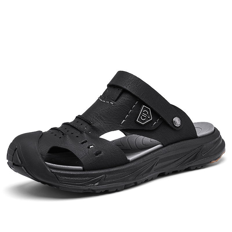 2025 Nyári Baotou Férfi Alkalmi Szandálok Kültéri Csúszásgátló Strandcipők Lélegző Cipők Férfi Lazy Cipő Bebújós