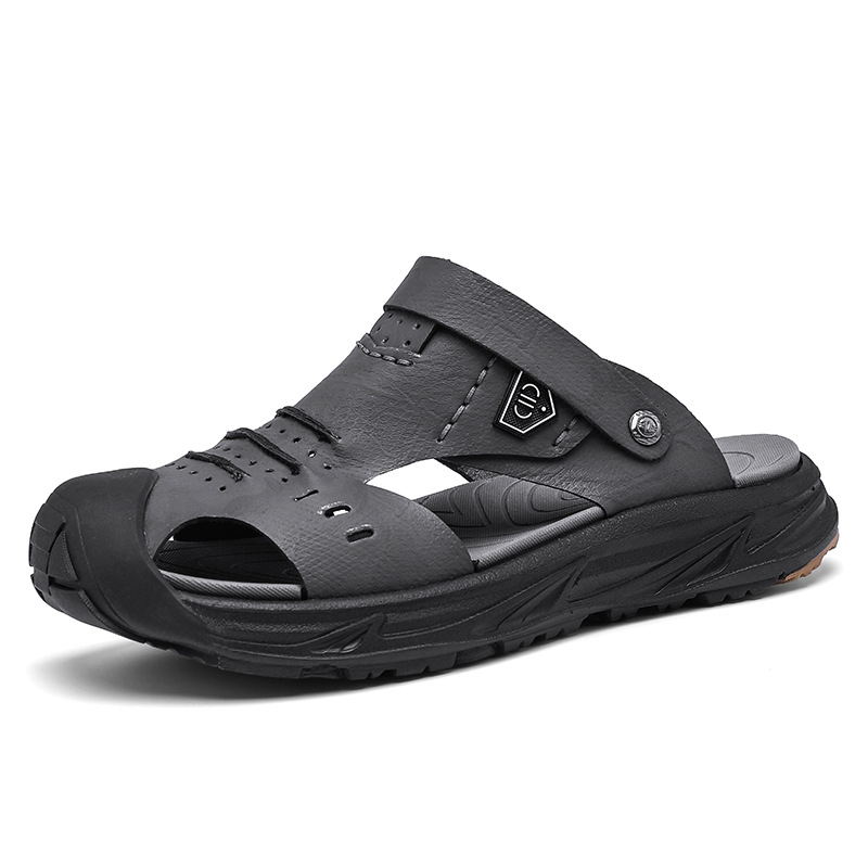 2025 Nyári Baotou Férfi Alkalmi Szandálok Kültéri Csúszásgátló Strandcipők Lélegző Cipők Férfi Lazy Cipő Bebújós