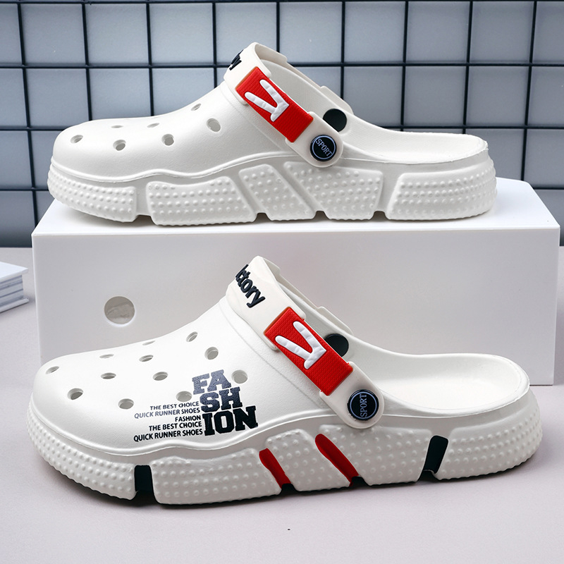 Pantofi de vară pentru bărbați, pantofi de plajă, respirabili, cu fund moale, ușori, pentru bărbați, cu gaură, mărime