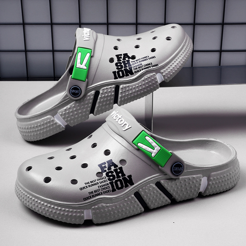 Pantofi de vară pentru bărbați, pantofi de plajă, respirabili, cu fund moale, ușori, pentru bărbați, cu gaură, mărime