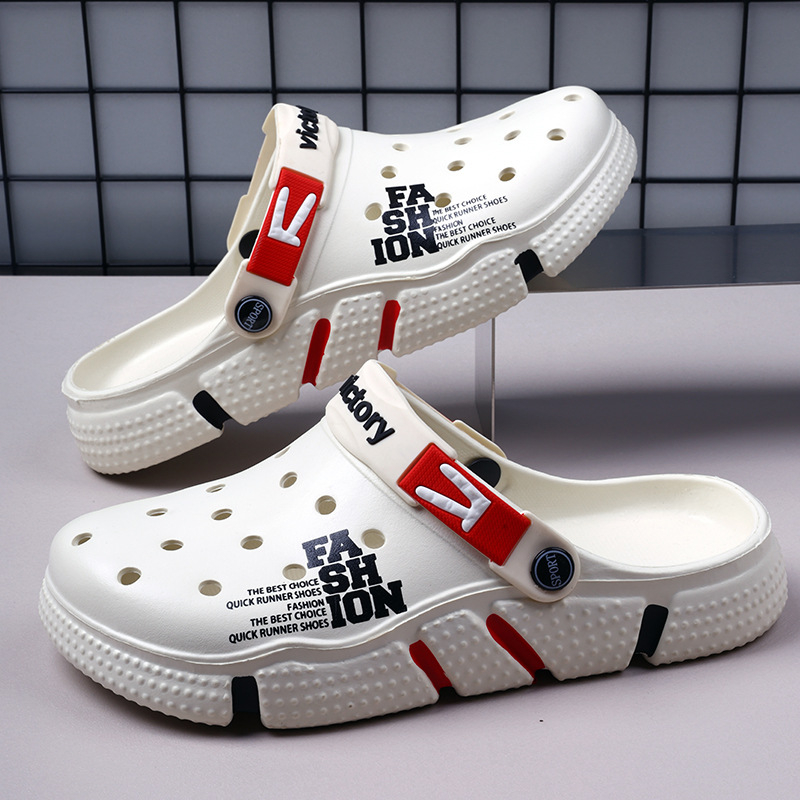 Pantofi de vară pentru bărbați, pantofi de plajă, respirabili, cu fund moale, ușori, pentru bărbați, cu gaură, mărime