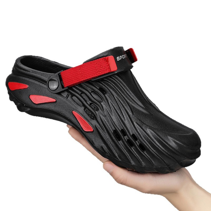 Férfi nyári kültéri, csúszásgátló, kopásálló, vastag talpú klumpa, felhőkre lépő érzettel, 46-47-es méret, zárt orrú szandál