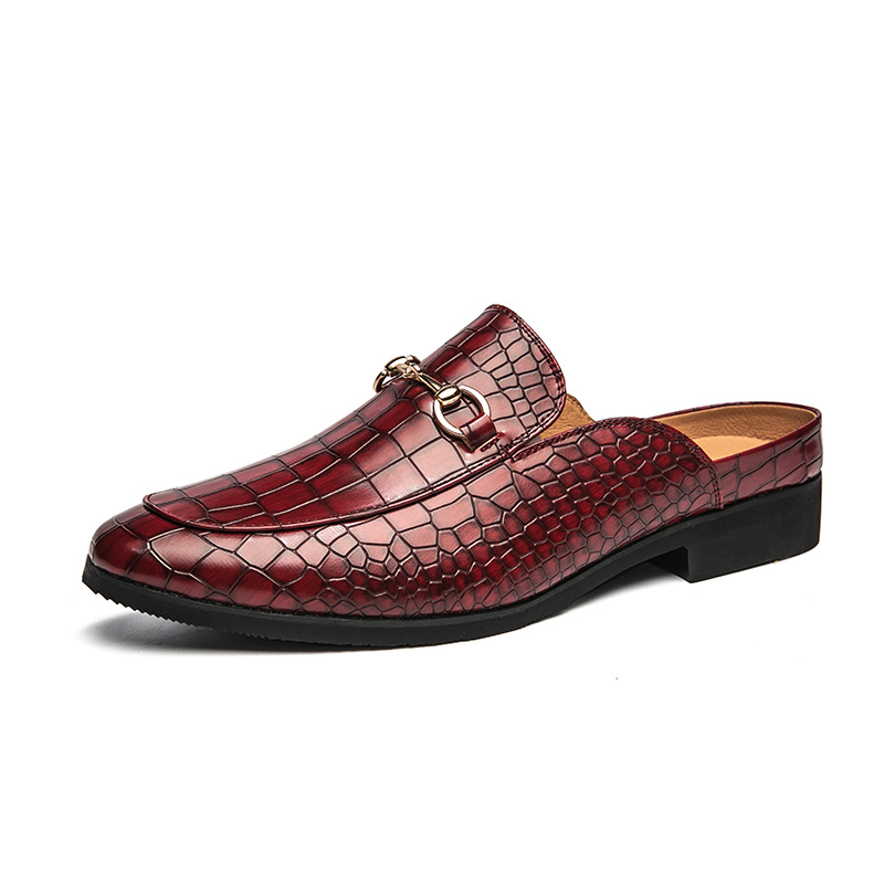 2024 Nyári Új Férfi Alkalmi Baotou Félig Kemény, Határokon Átnyúló, Plus Size Koreai Stílusú, Lazy Félig Kemény, Brit Bőr Kis Cipő Férfiaknak