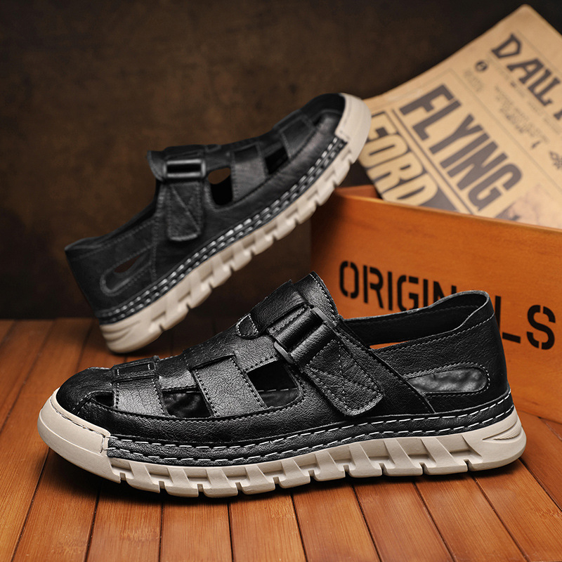 Férfi szandálok nyári külső ruházat kivágott kültéri gázló strand vezetés kettős célú sport nagy méret 4647 baotou klumpa