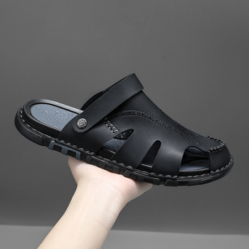 Baotou szandálok férfi új nyári szabadtéri strandszandálok férfi lapos alkalmi szandálok kézzel varrott papucsok