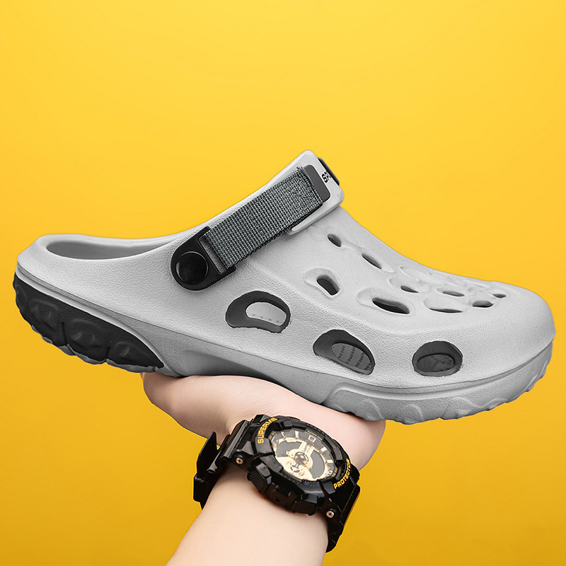 Papuci de vară Baotou pentru bărbați, pantofi de plajă transfrontalieri, mărime plus, sandale casual simple la modă, 2025