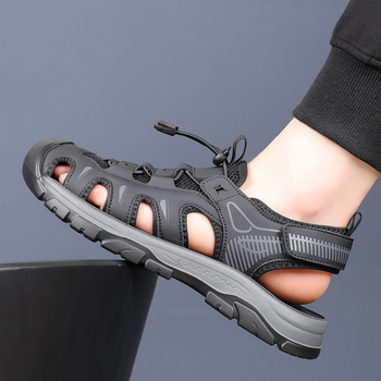 Σανδάλια Cross-Border Ανδρικά Καλοκαιρινά Παπούτσια Παραλίας με Διχτυωτό Υλικό Ανδρικά Αθλητικά Παπούτσια για Υπαίθριες Δραστηριότητες και Αναψυχή Κοίλα Αναπνέοντα Τσόκαρα από Διχτυωτό Υλικό