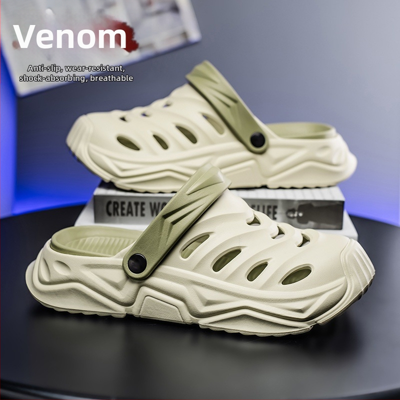 Cross-Border krokodilcipő, férfi nyári felsőruházat, csúszásmentes, 2025-ös új stílusú strandszandál, férfi koreai stílusú gyártó, nagykereskedelem