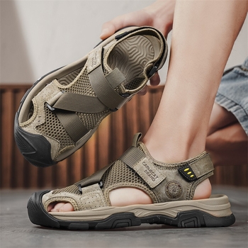 Ανδρικά σανδάλια Baotou, καλοκαιρινά παπούτσια θαλάσσης Explosions, άνετα, αντιολισθητικά, για μεσήλικες και ηλικιωμένους, μέγεθος 46