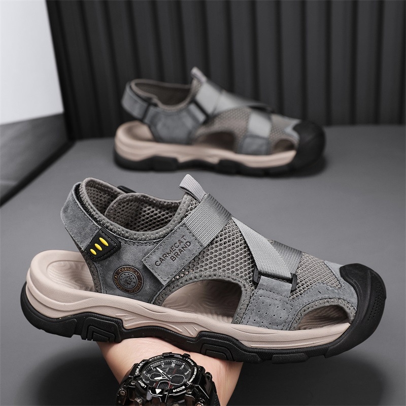 Sandale pentru bărbați Baotou, pantofi de plajă casual de vară cu explozii, confortabili, antiderapanți, pentru bărbați, pantofi de vârstă mijlocie și vârstnici, mărimea 46