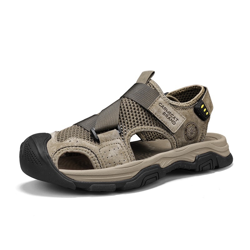 Sandale pentru bărbați Baotou, pantofi de plajă casual de vară cu explozii, confortabili, antiderapanți, pentru bărbați, pantofi de vârstă mijlocie și vârstnici, mărimea 46