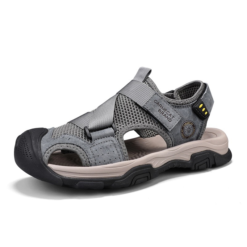 Sandale pentru bărbați Baotou, pantofi de plajă casual de vară cu explozii, confortabili, antiderapanți, pentru bărbați, pantofi de vârstă mijlocie și vârstnici, mărimea 46