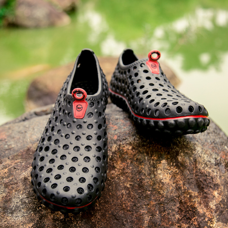 Sandale de vară directe din fabrică transfrontalieră pentru bărbați, pantofi cu găuri, respirabili, pantofi de plajă, iubitori, decupați, pantofi casual