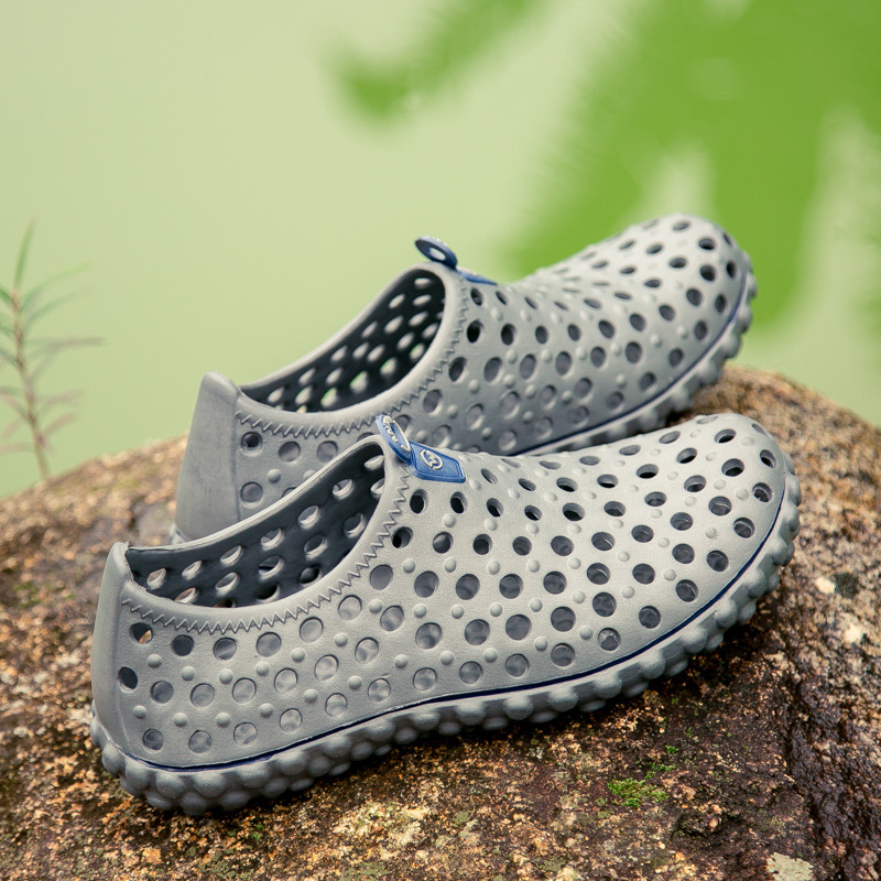 Sandale de vară directe din fabrică transfrontalieră pentru bărbați, pantofi cu găuri, respirabili, pantofi de plajă, iubitori, decupați, pantofi casual