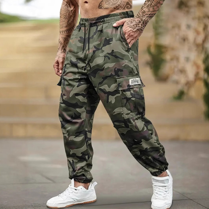 [Határokon átnyúló méret] 2025 Új Férfi Amerikai Lezser Camouflage Cargo Nadrág Trendi Tavaszi & Őszi Csinos Lezser Nadrág