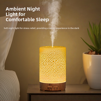 Színes faerezetes repedés ultrahangos párásító asztali usb háztartási nagy kapacitású hálószobai kis asztali lámpa aromaterápiás gép