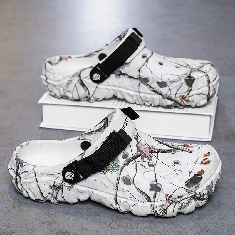 Kétrészes divatos szandálok és papucsok, külső viselet, strandcipők, Crossborder plus size férfi nyári könnyűlyukú cipők, szabadtéri viselet