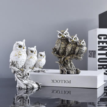 Διασυνοριακά Μοντέρνα Απλή Κουκουβάγια Ρητίνη Άγαλμα Στολίδια Οικιακό Γραφείο Γραφείο Ζώο Γλυπτό Διακοσμητικά Χειροτεχνήματα
