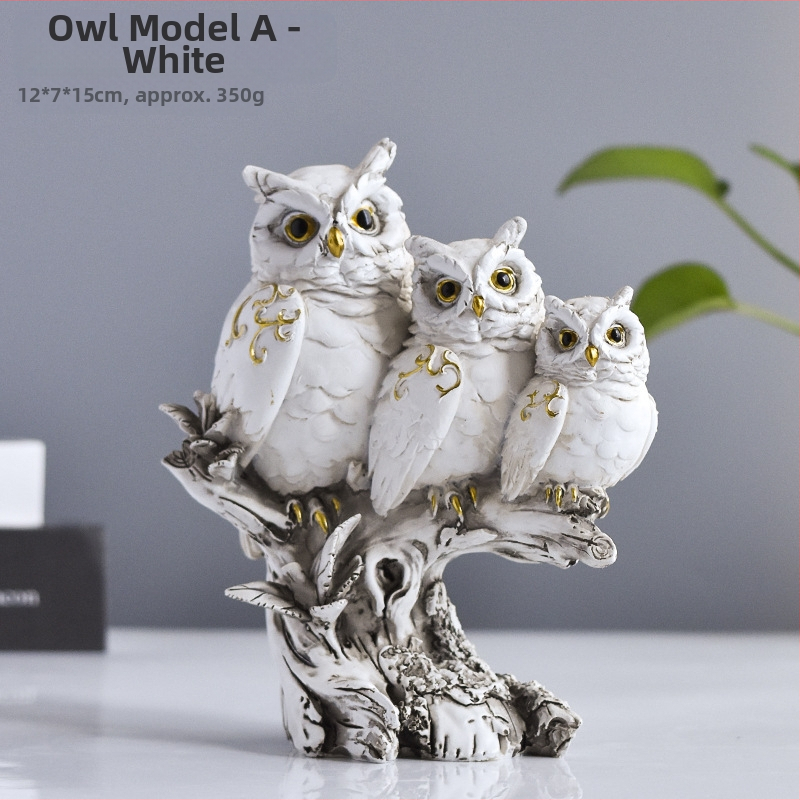 Határokon átnyúló modern egyszerű bagoly gyantaszobor díszek otthoni irodai íróasztal állatszobrászat dekoratív kézművesség