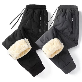 Ανδρικό παντελόνι από βαμβάκι με επένδυση από φλις, βορειοανατολικό ύφασμα, φαρδύ, βελούδινο παντελόνι από αρνί, αθλητικό, casual, αντιανεμικό παντελόνι, για άνδρες, σε μεγάλα μεγέθη.