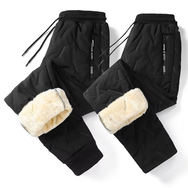 Északkeleti gyapjúbélésű pamut nadrág Férfi plus size laza bárány bársony vastagított nadrág Sport alkalmi láb szélálló nadrág