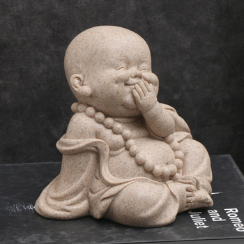 Ornamente de artizanat din rășină, gresie, Maitreya Buddha, micul călugăr, micul călugăr poate fi folosit ca decorațiuni pentru ceai de pe desktop