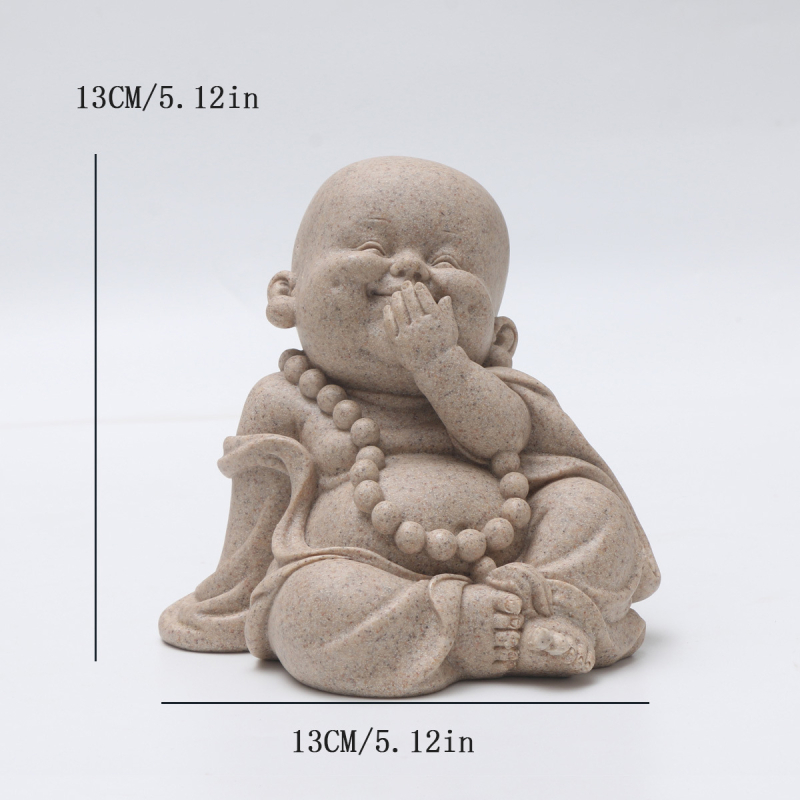 Ornamente de artizanat din rășină, gresie, Maitreya Buddha, micul călugăr, micul călugăr poate fi folosit ca decorațiuni pentru ceai de pe desktop