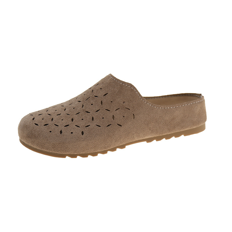 Üreges kivágású női klumpa, új tavaszi, sokoldalú, lapos talpú, Birkenstock stílusú bebújós cipők