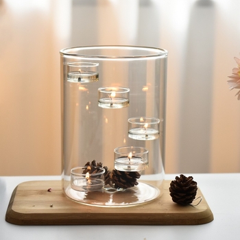 Ευρωπαϊκό στιλ εξαιρετικά μεγάλο γυάλινο κηροπήγιο κερί δείπνο ατμόσφαιρα διακόσμηση δημιουργική περιστρεφόμενη κηροπήγιο κερί σπίτι