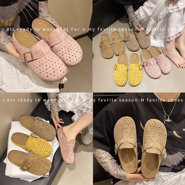 Sandale Baotou pentru femei, sandale de primăvară și vară, cu cataramă moale și gaură, stil nou, fără slip-on, pentru femei