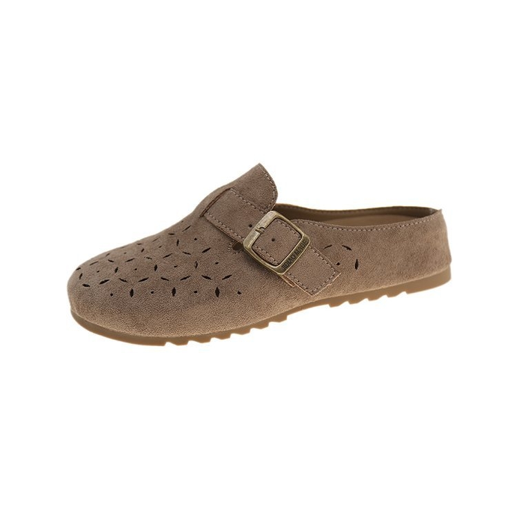 Sandale Baotou pentru femei, sandale de primăvară și vară, cu cataramă moale și gaură, stil nou, fără slip-on, pentru femei