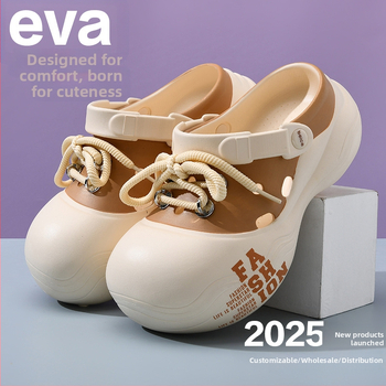 2025 m. nauji batai, moteriškos šlepetės, vasariniai mieli viršutiniai drabužiai, mergaičių paplūdimio batai, Eva sandalai, didmeninė prekyba