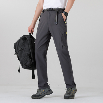 Летни тънки бързосъхнещи панталони за мъже, спортни на открито, планински панталони, големи размери, слънцеустойчиви, водоустойчиви, еластични, за бягане
