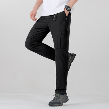 Летни тънки бързосъхнещи панталони за мъже, спортни на открито, планински панталони, големи размери, слънцеустойчиви, водоустойчиви, еластични, за бягане