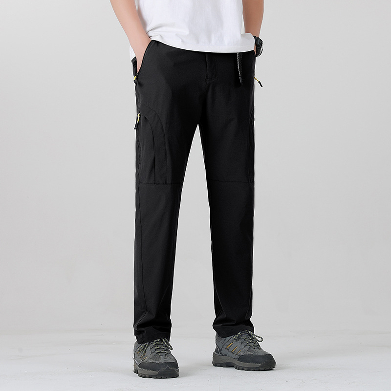 Летни тънки бързосъхнещи панталони за мъже, спортни на открито, планински панталони, големи размери, слънцеустойчиви, водоустойчиви, еластични, за бягане