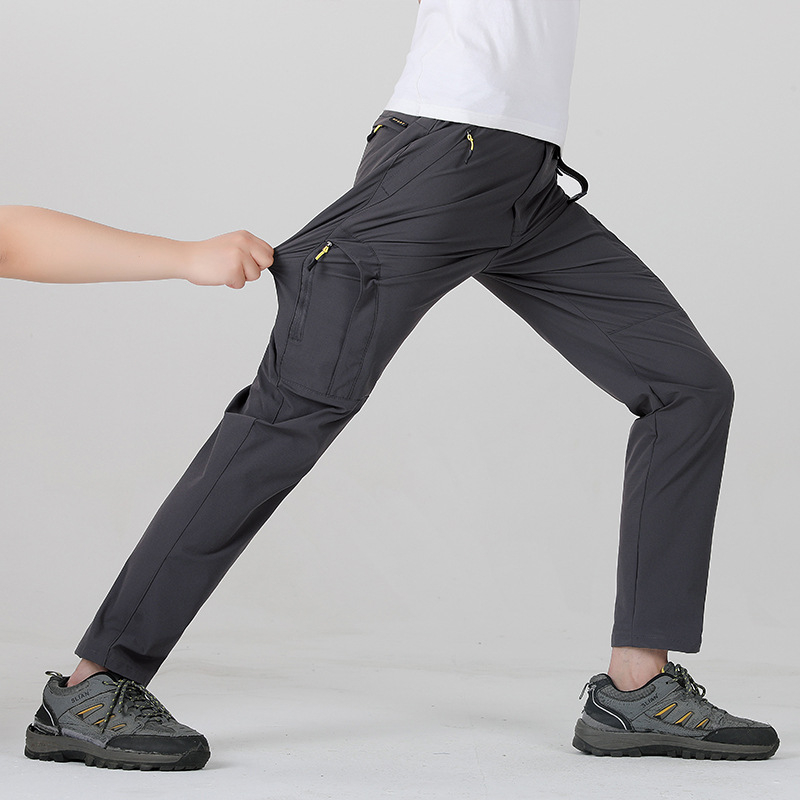 Летни тънки бързосъхнещи панталони за мъже, спортни на открито, планински панталони, големи размери, слънцеустойчиви, водоустойчиви, еластични, за бягане