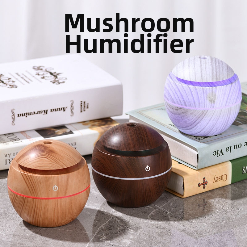 Kreatív golyós usb mini árnyékolók fehér fa gomba párásító színes hangulatfény néma aromaterápia otthon