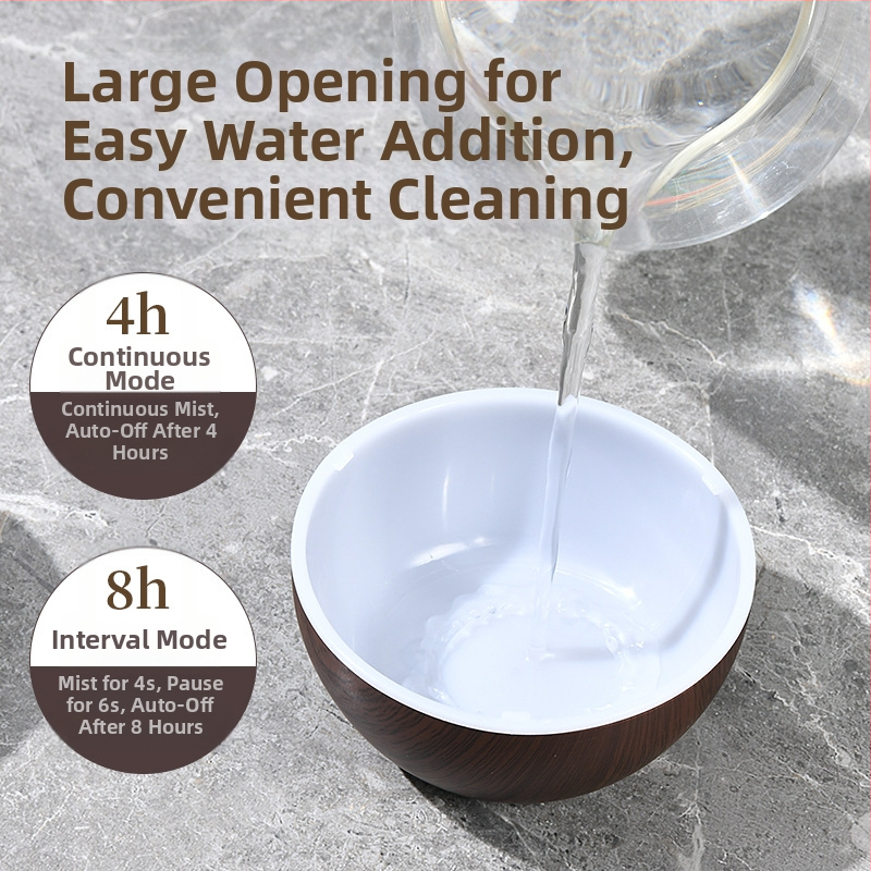 Kreatívna lopta USB Mini tienidlá Biele drevo Huby Zvlhčovač Farebná atmosféra Svetlo Stlmené Aromaterapia Domov