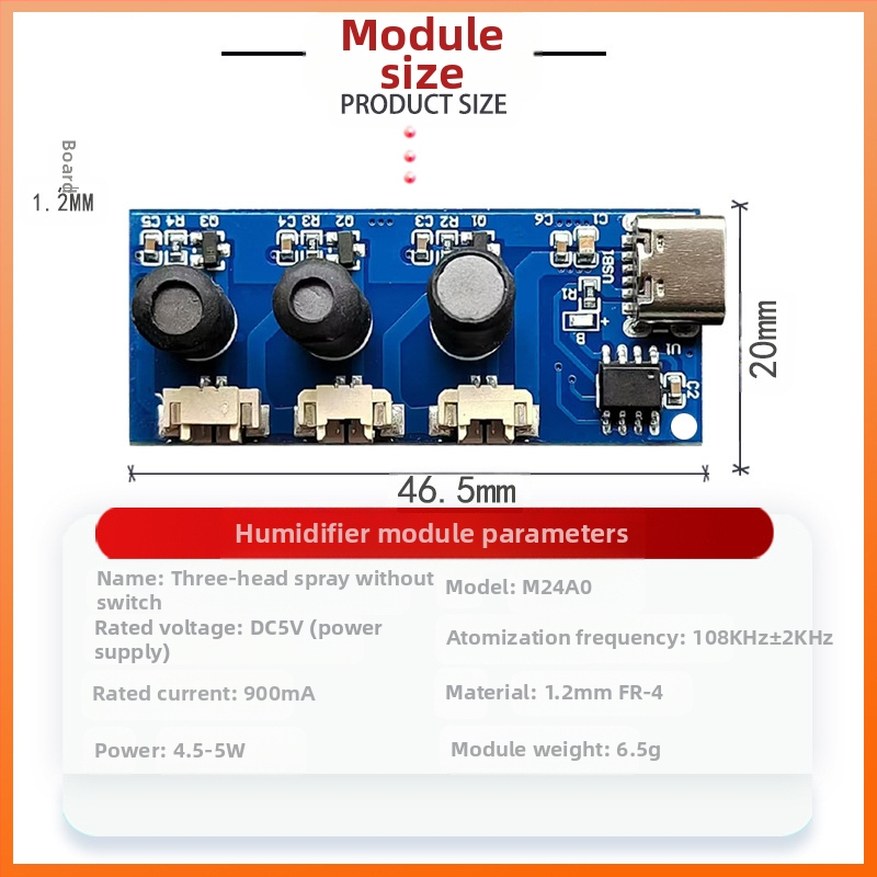 Chun Jia San rozprašovací zvlhčovač, modul DIY, rozprašovací rozprašovač, doska plošných spojov 1, ťahanie 3, množstvo hmly na zavlažovanie rastlín