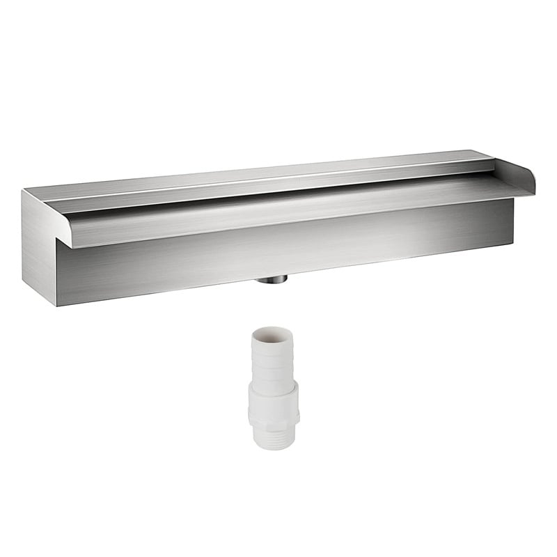 Tiesioginio gamyklinio tiekimo baseino fontanas iš nerūdijančio plieno, baseino krioklio perpildymo sistema su vamzdžių jungtimi, stačiakampis sodo lauko baseinas