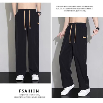 [Nagykereskedelmi ár] plus size férfi nyári bő, egyenes szárú nadrág, széles szárú, japán sport, lezser férfi nadrág