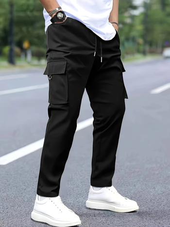 Pantaloni cargo pentru bărbați cu mai multe buzunare, croială lejeră, sport, cu picior drept, pantaloni cargo de primăvară, casual, cu picior drept