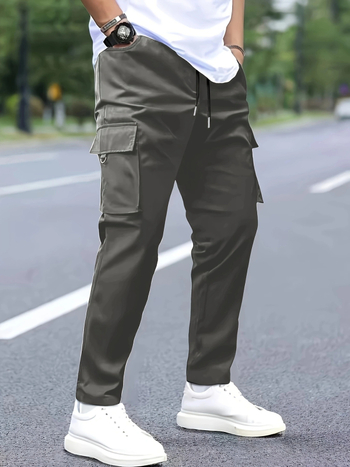 Pantaloni cargo pentru bărbați cu mai multe buzunare, croială lejeră, sport, cu picior drept, pantaloni cargo de primăvară, casual, cu picior drept